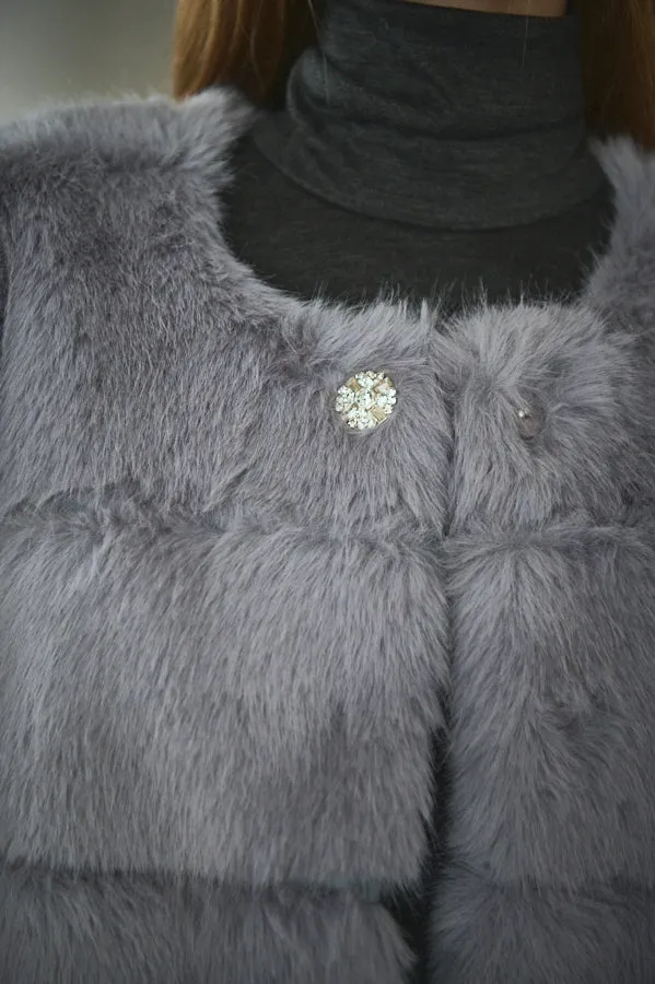 Pre-order Coco Faux Fur Coat <br>-Blue.gry-