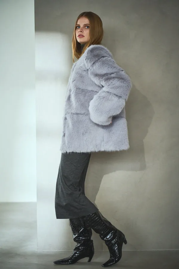 Pre-order Coco Faux Fur Coat <br>-Blue.gry-