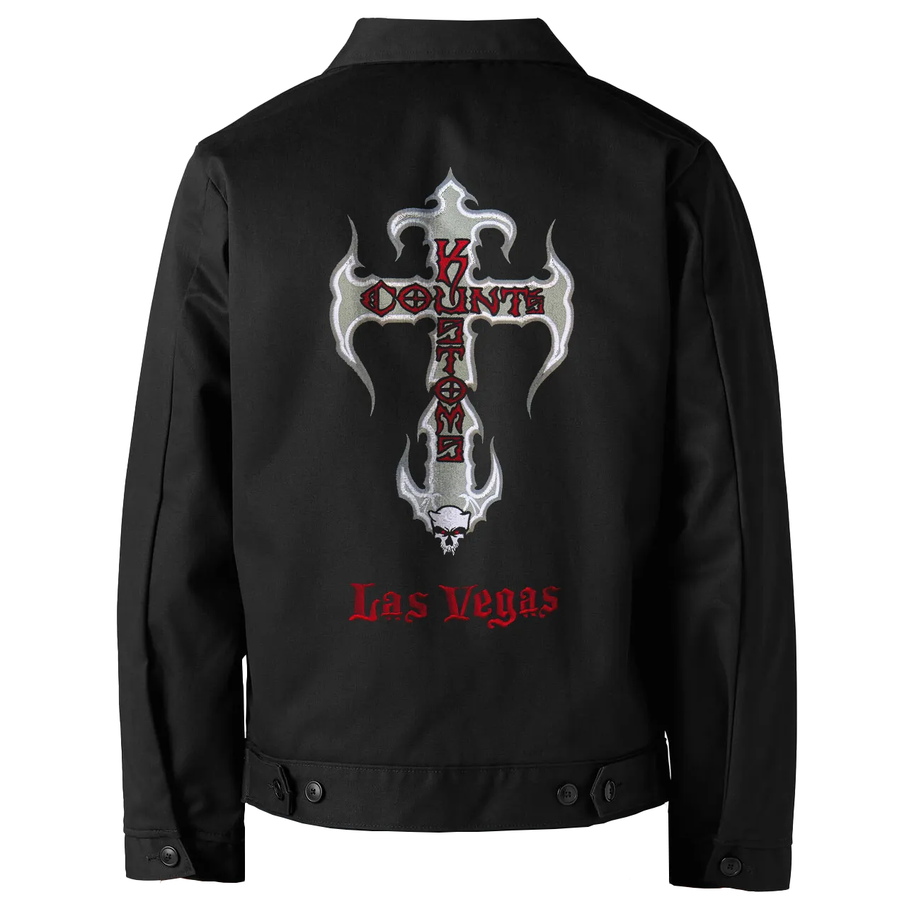 Premium Count's Kustoms Limited Edition Dickies KROSS Eisenhower Unlined Shop Jacket in Black – Available only in Regular Lengths