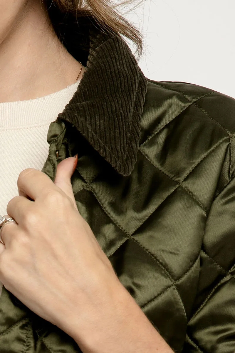 Quilted Jacket in Olive