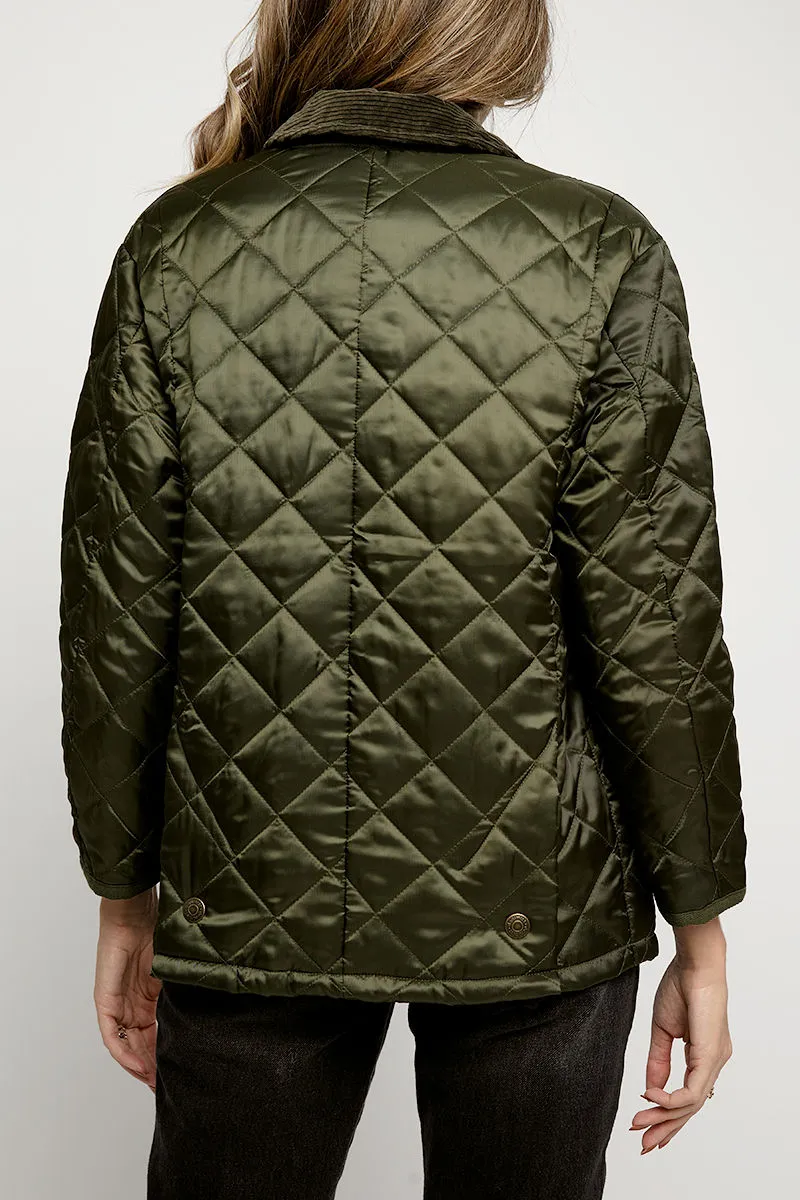 Quilted Jacket in Olive