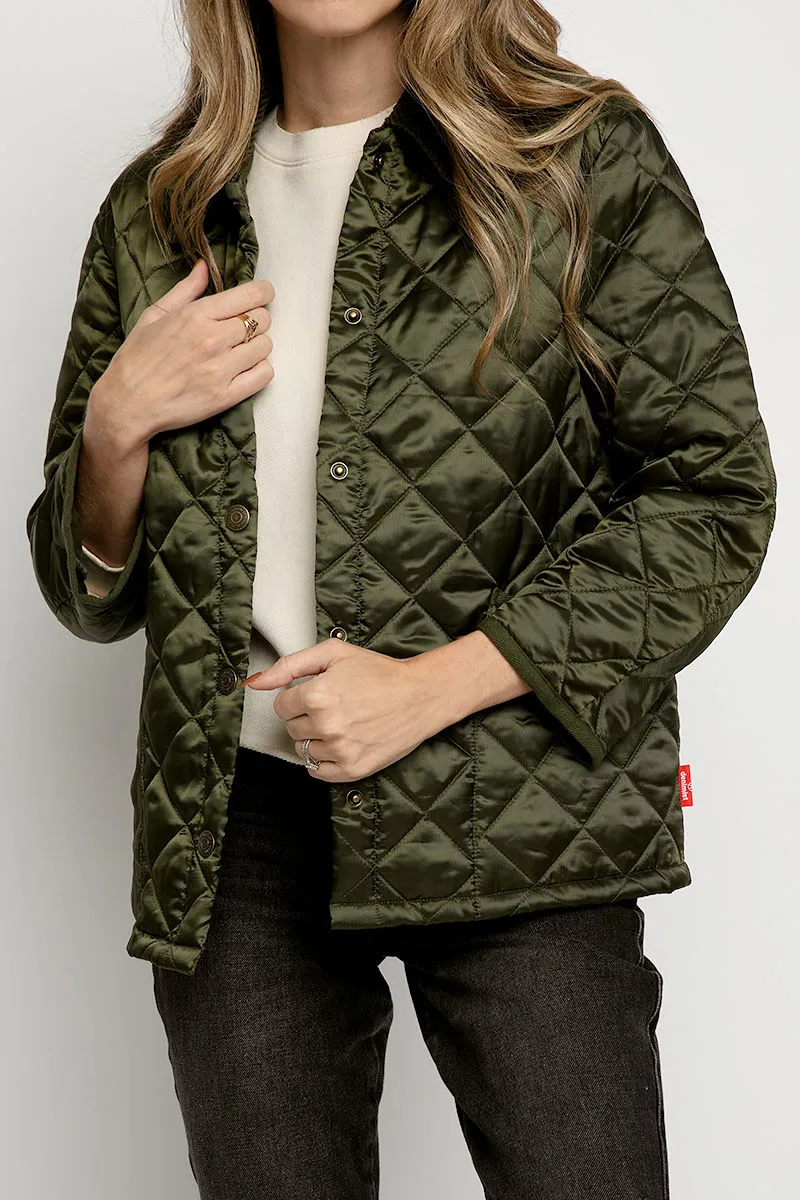 Quilted Jacket in Olive