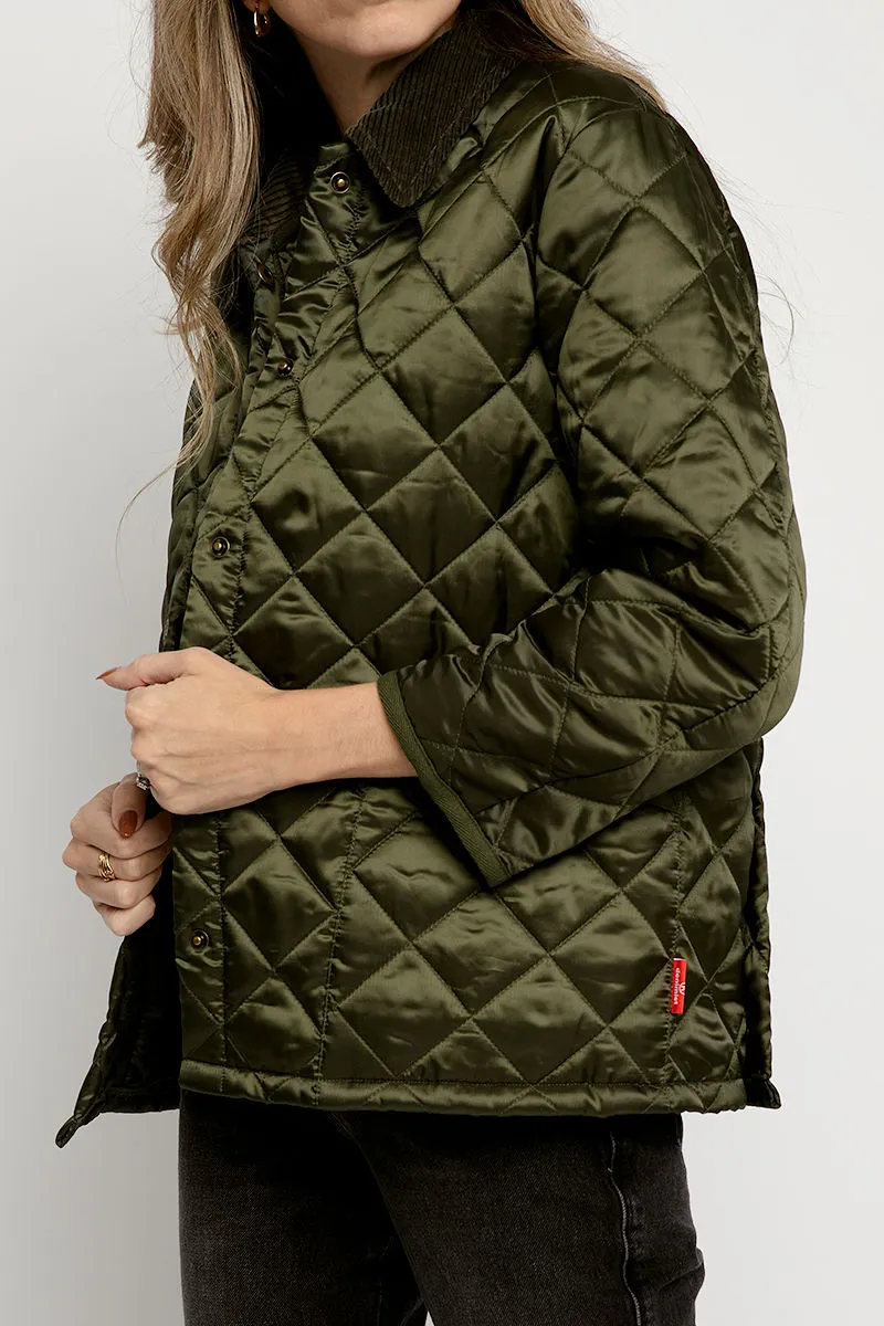 Quilted Jacket in Olive