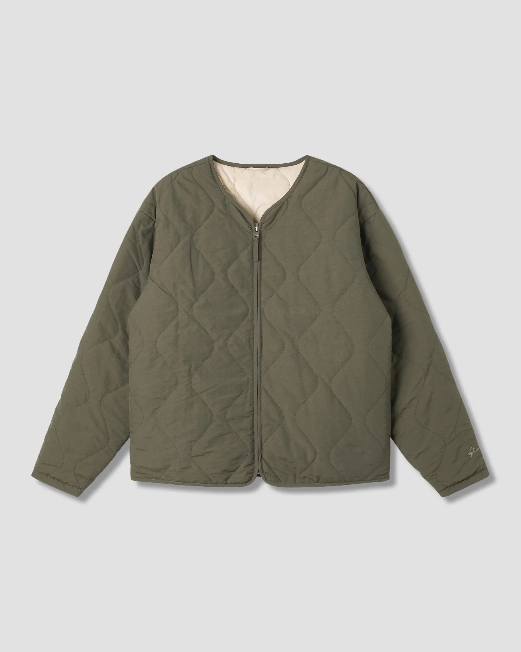 Quilted Liner Jacket (Olive Reversable)