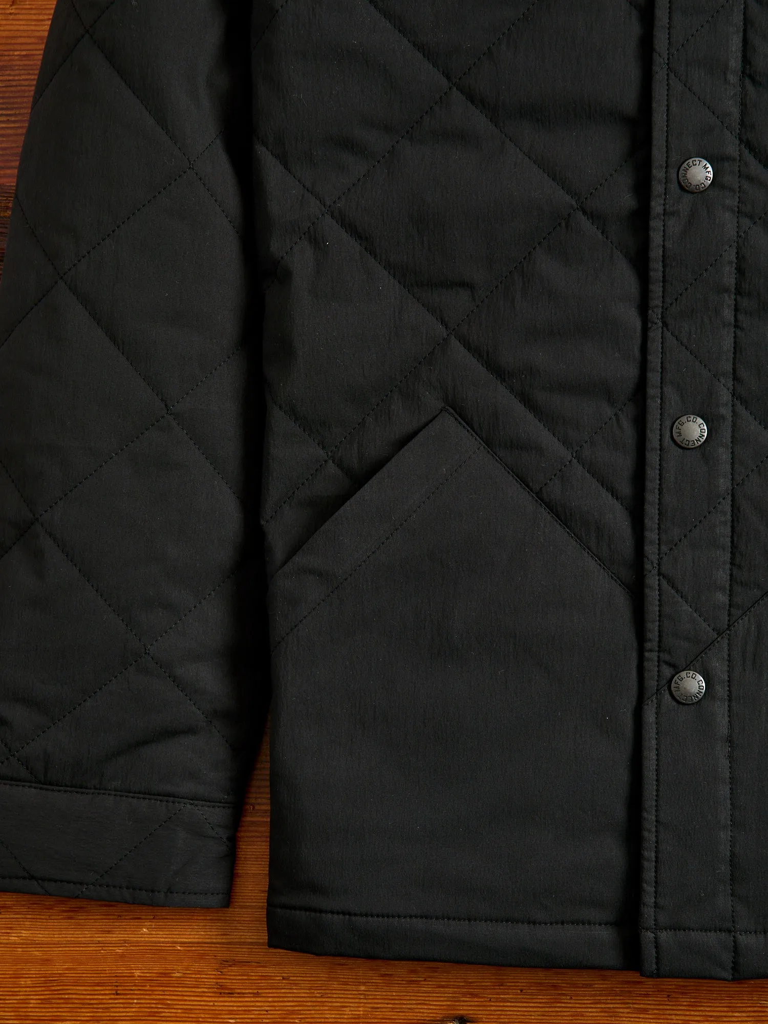 Quilted Overshirt Jacket in Black