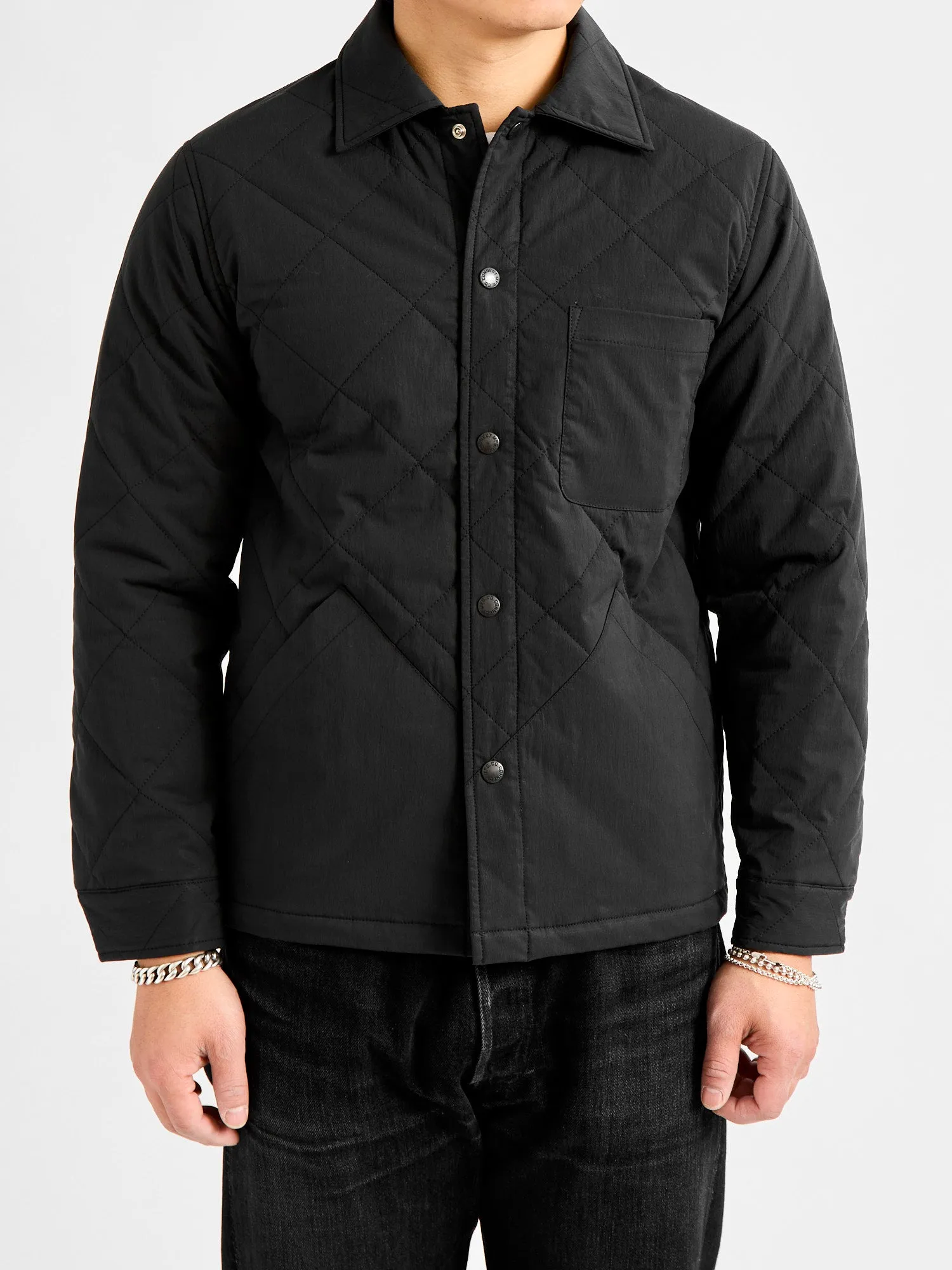 Quilted Overshirt Jacket in Black