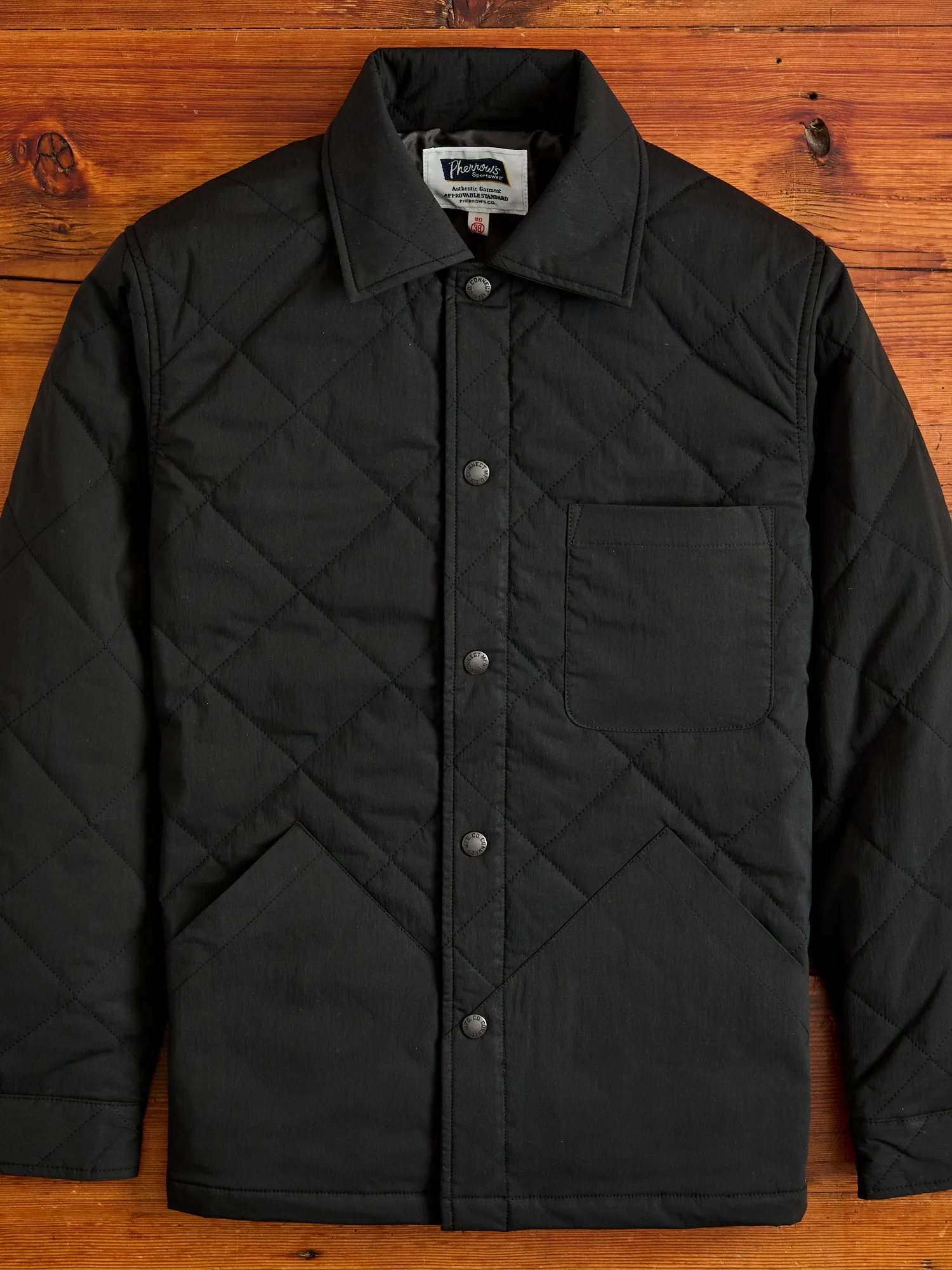 Quilted Overshirt Jacket in Black