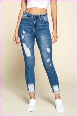 Raw Ripped Medium Wash Jeans