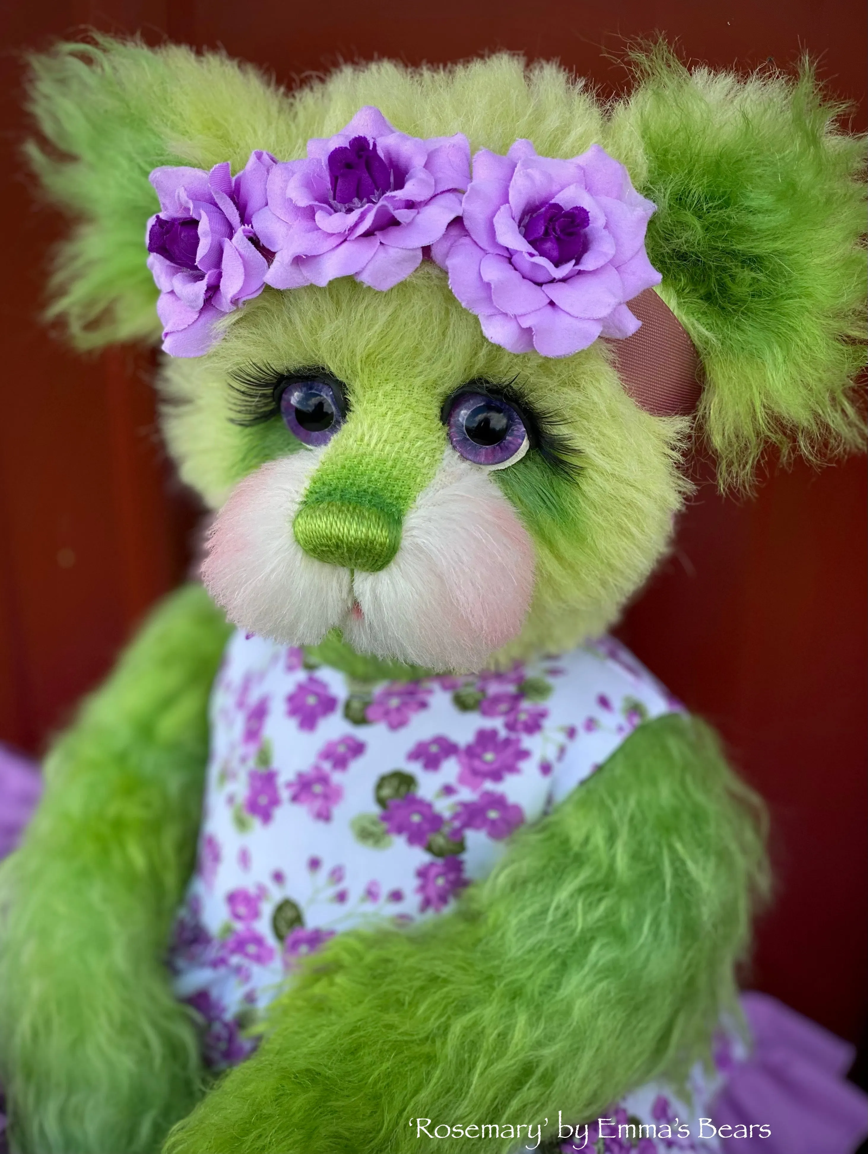 Rosemary - 16" Hand-dyed Curlylocks and Alpaca artist bear by Emma's Bears - OOAK