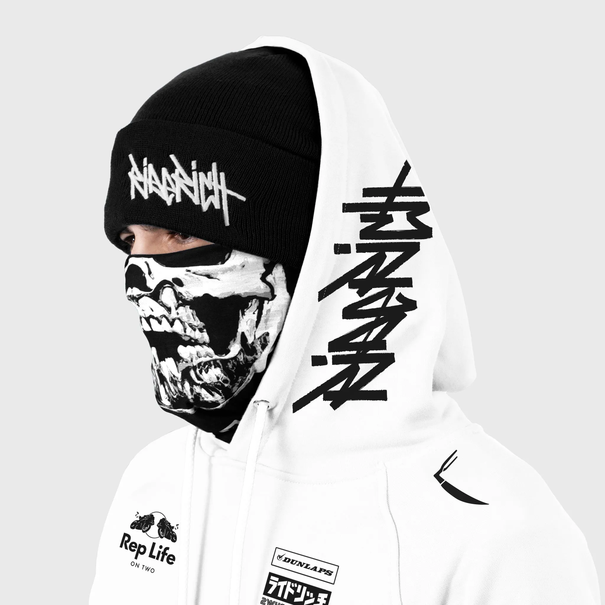 RR Racing Scoop Pullover Hoodie {White}