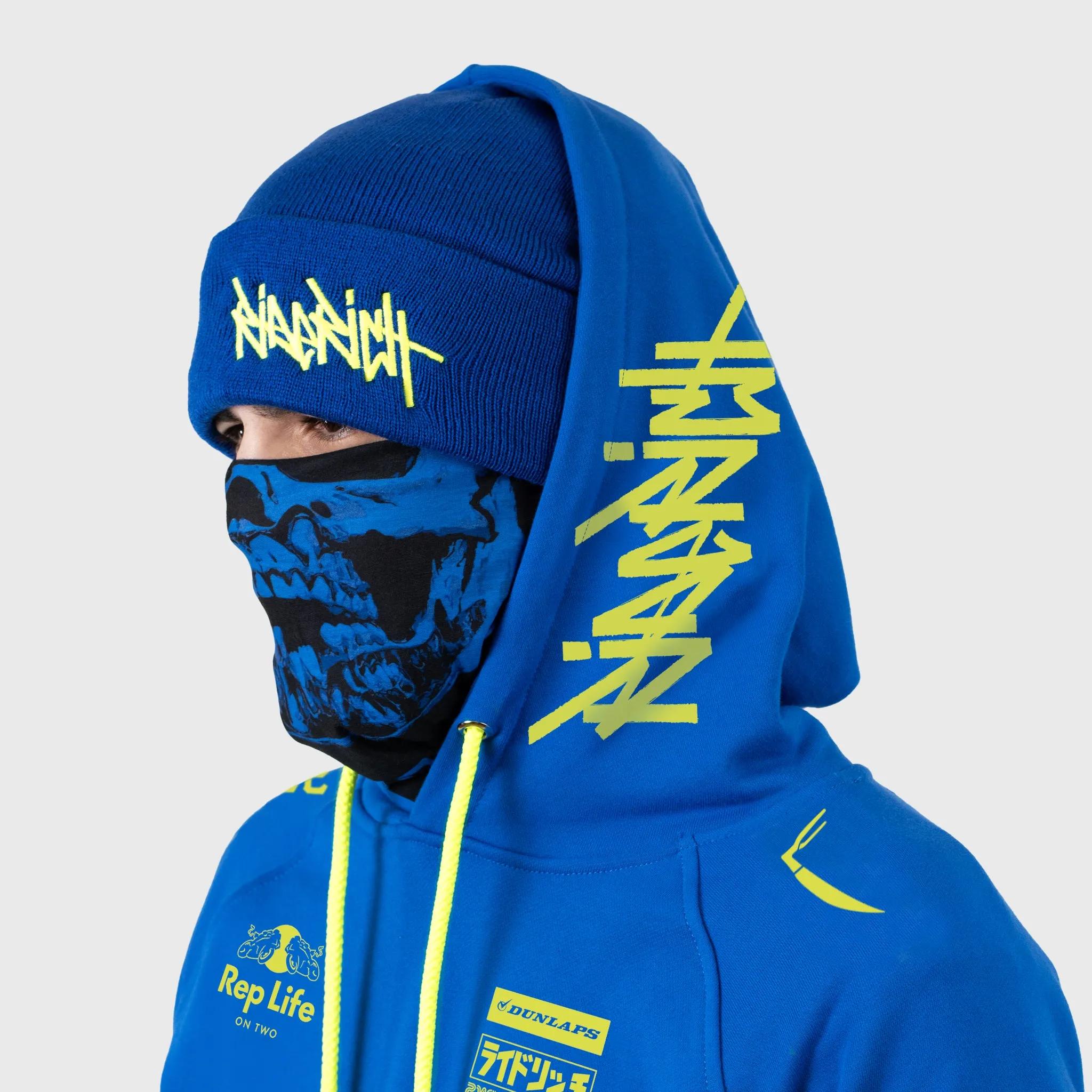 RR Racing Scoop Pullover Hoodie {Yellow on Blue}