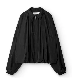 Ruched Bomber Jacket Black