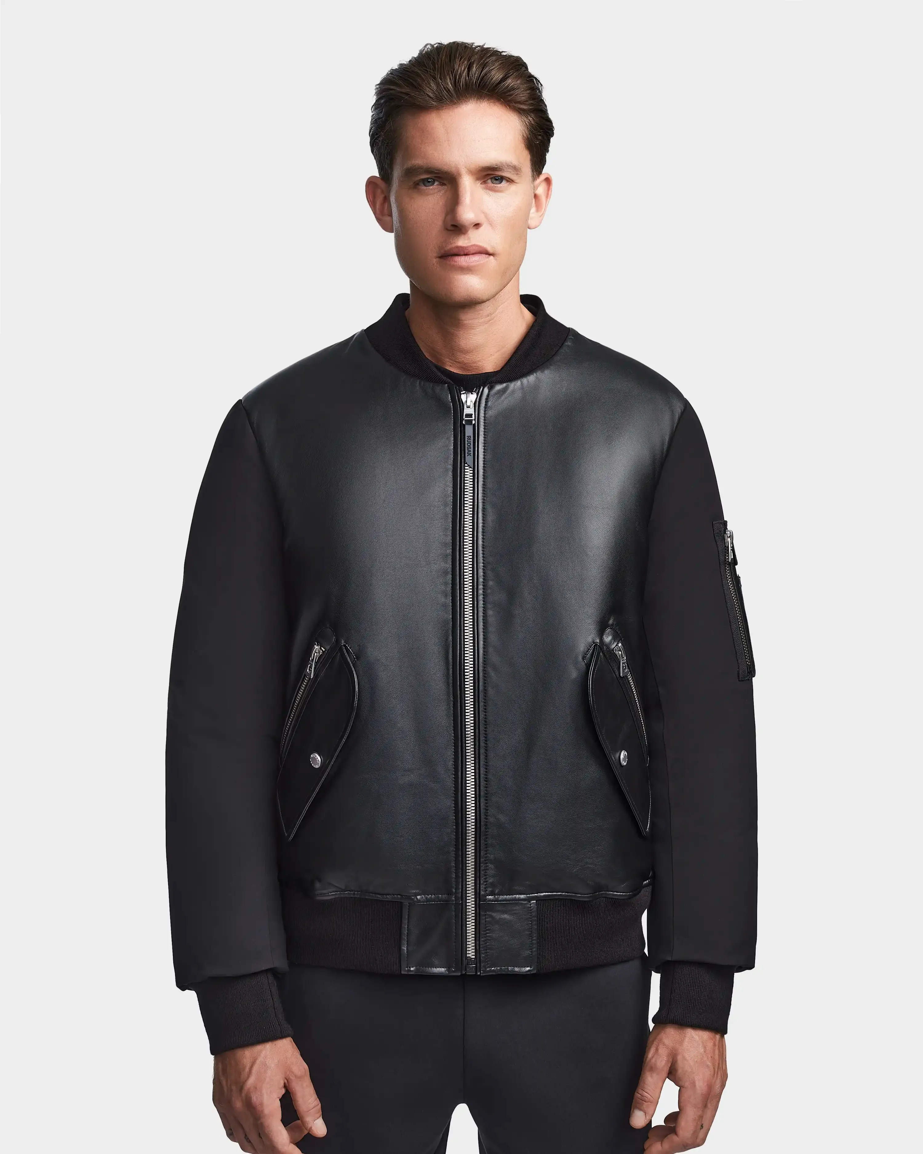 Rudsak Row Leather & Down Bomber