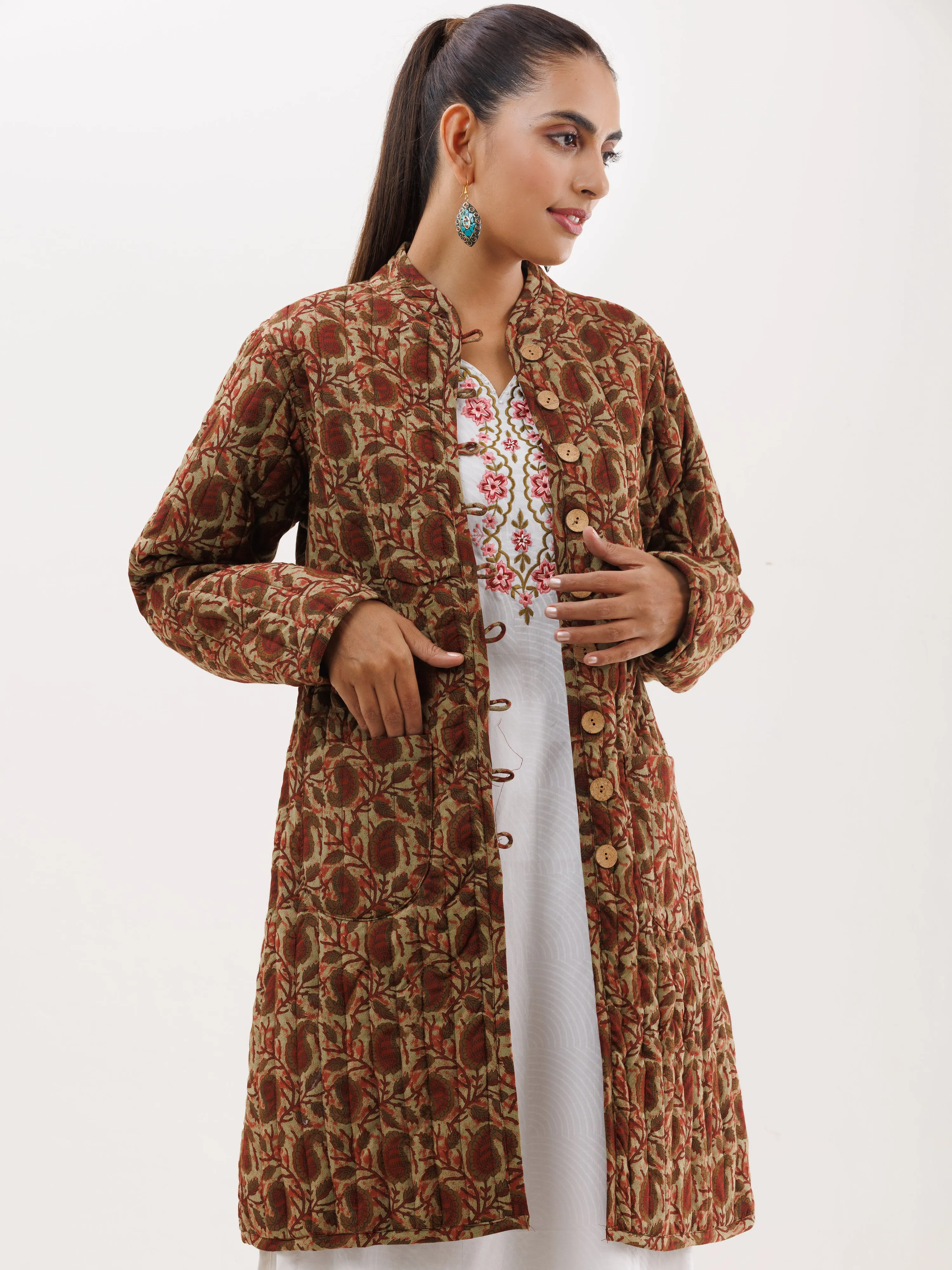 Shishir Meenal Ajrakh Quilted Reversible Jacket