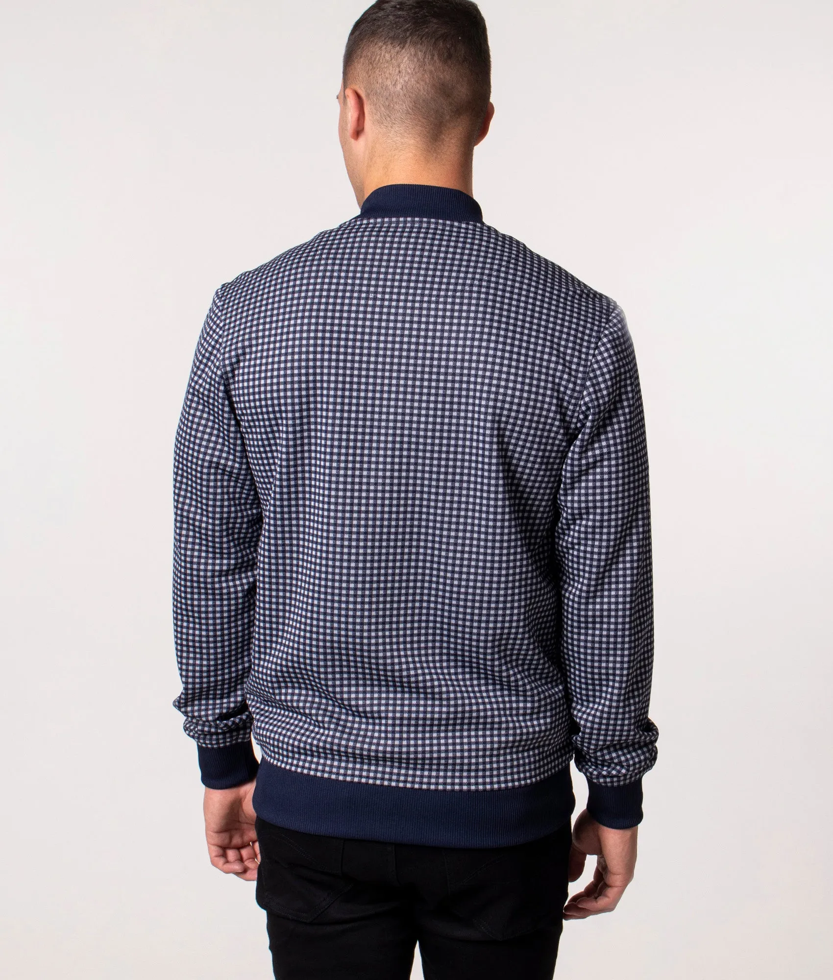 Slim Fit Gingham Bomber Jacket