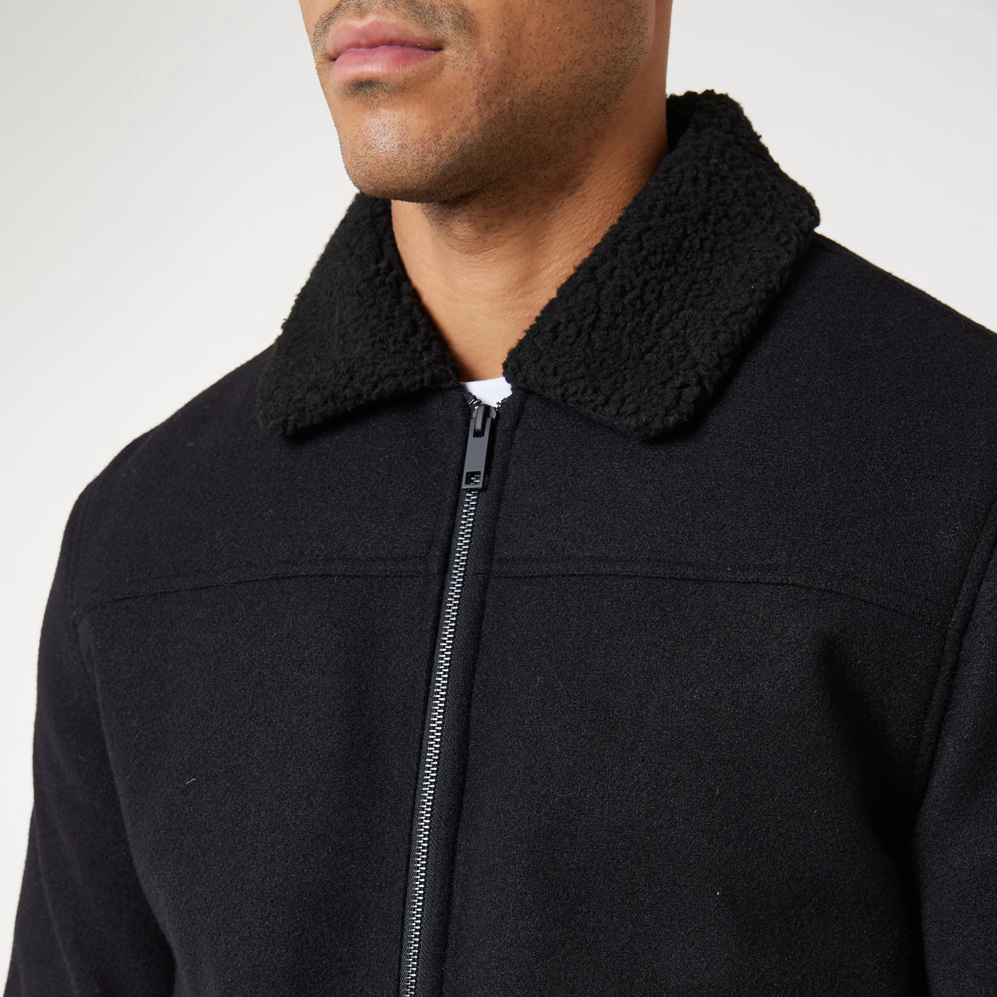 Smart Faux Wool Jacket | Black