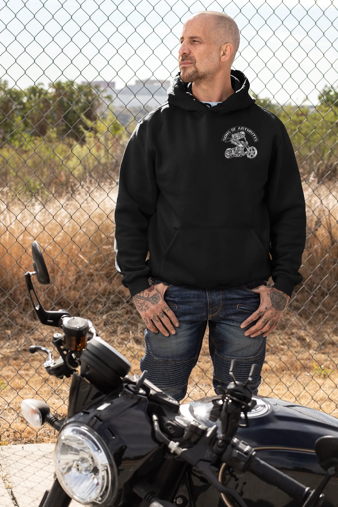 Sons of Arthritis Helmet Head Pullover Hoodie