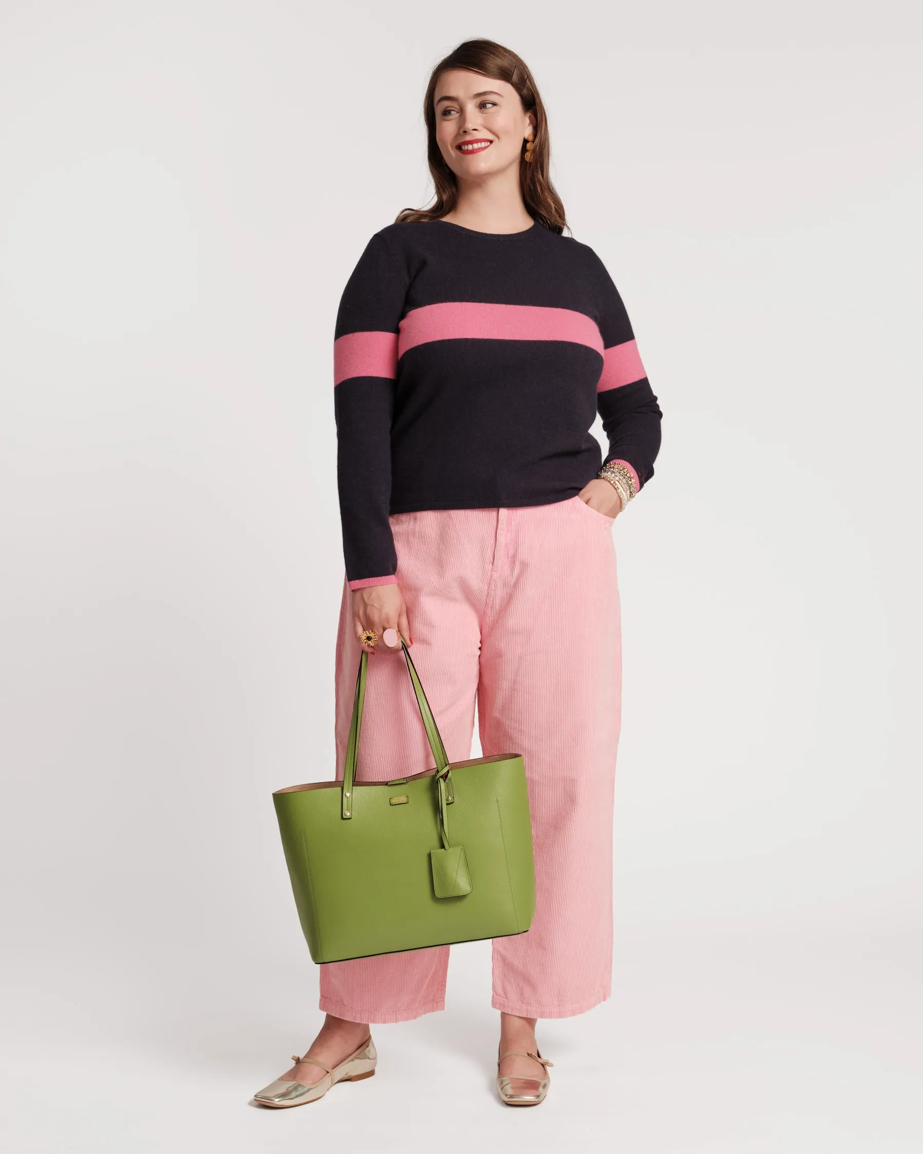 Spencer Crewneck Sweater Navy Pink