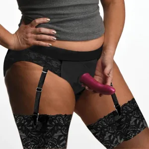 Strap U Laced Seductress Crotchless Panty Harness Black Large XL