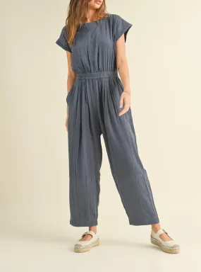 Sunkissed Ruffle Sleeved Cotton Gauze Jumpsuit