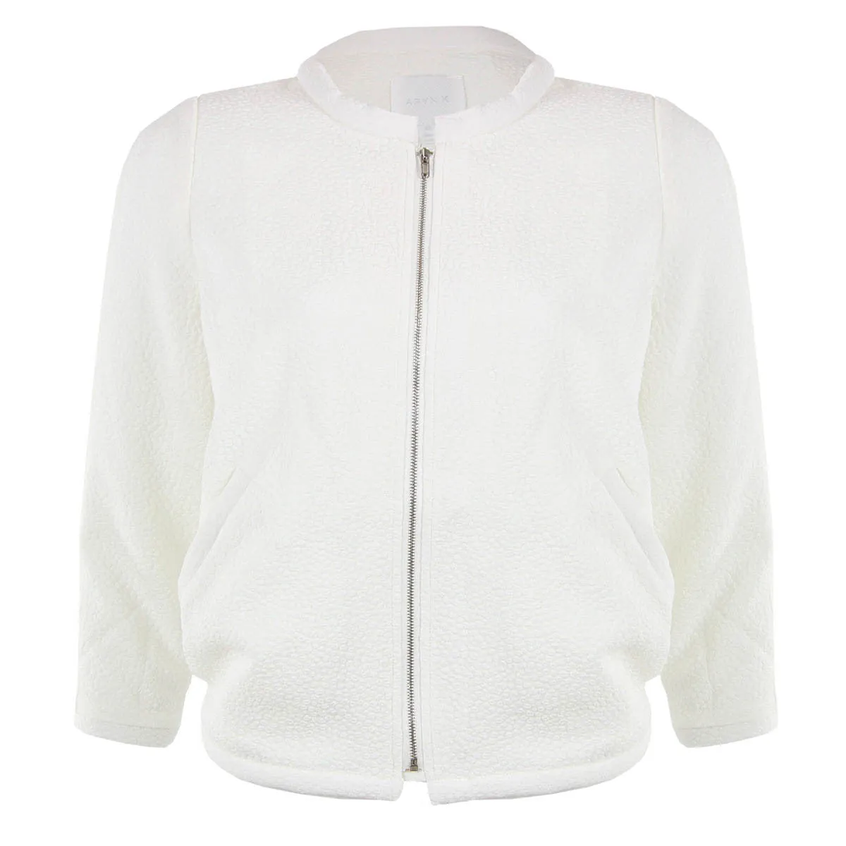 Textured Bomber Jacket in White