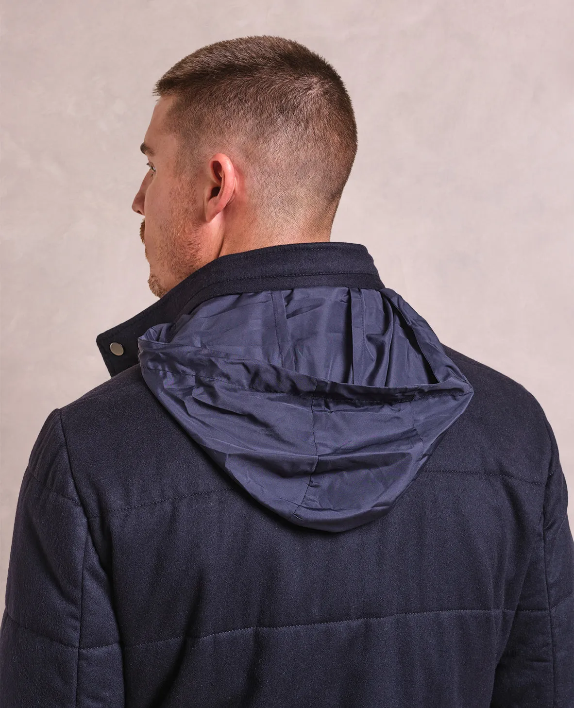 The Bryce - Italian Cashmere Quilted Field Jacket - Blue Midnight