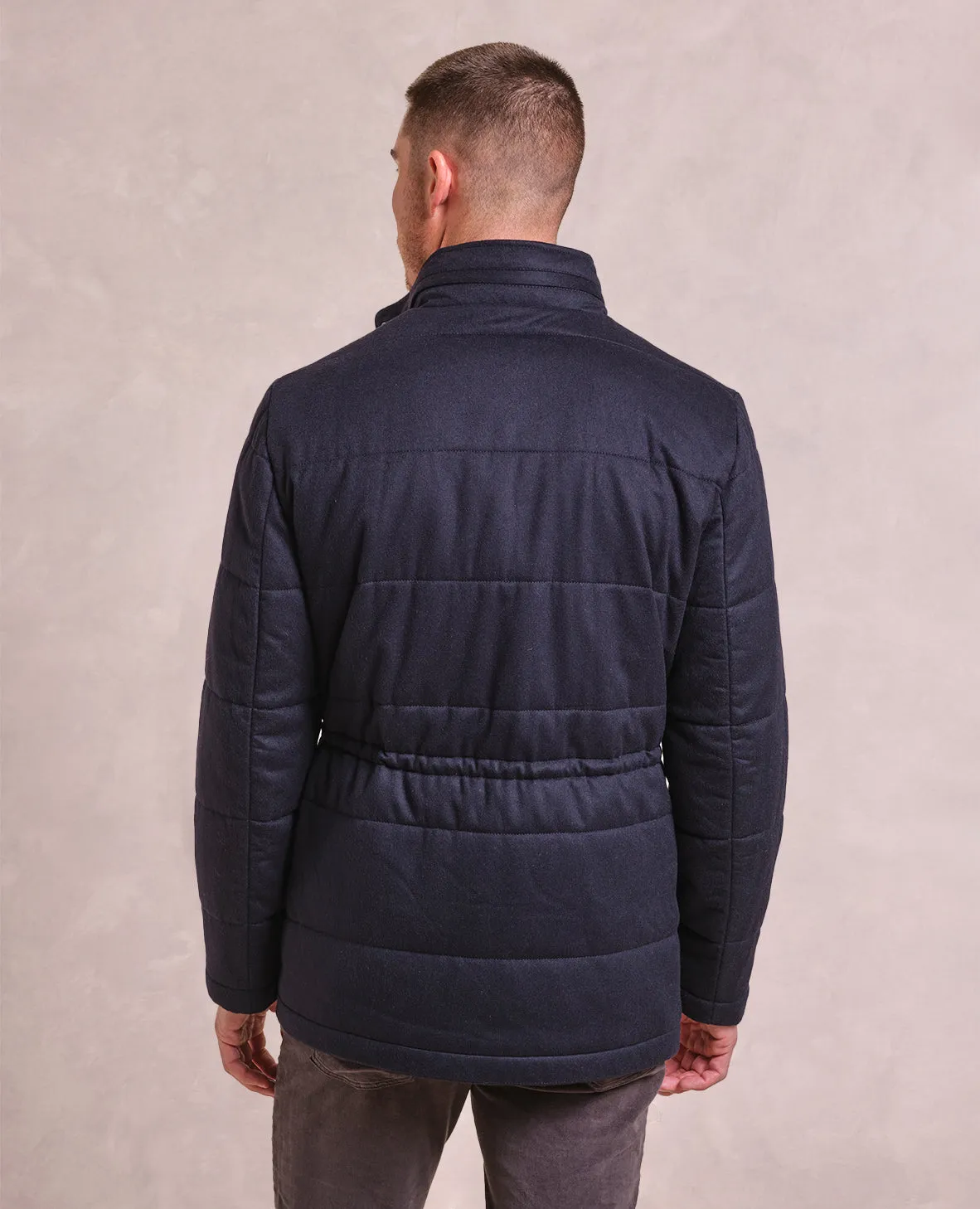 The Bryce - Italian Cashmere Quilted Field Jacket - Blue Midnight