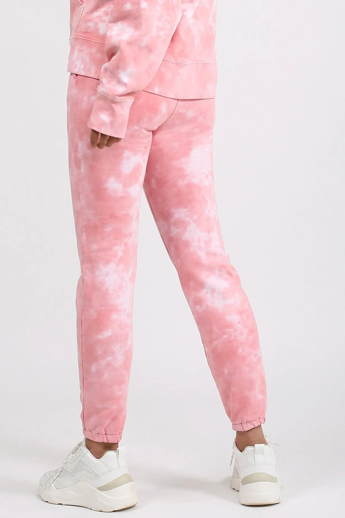 The "BRUNETTE HEARTS JUICY" Best Friend Pink Marble Tie-Dye Jogger