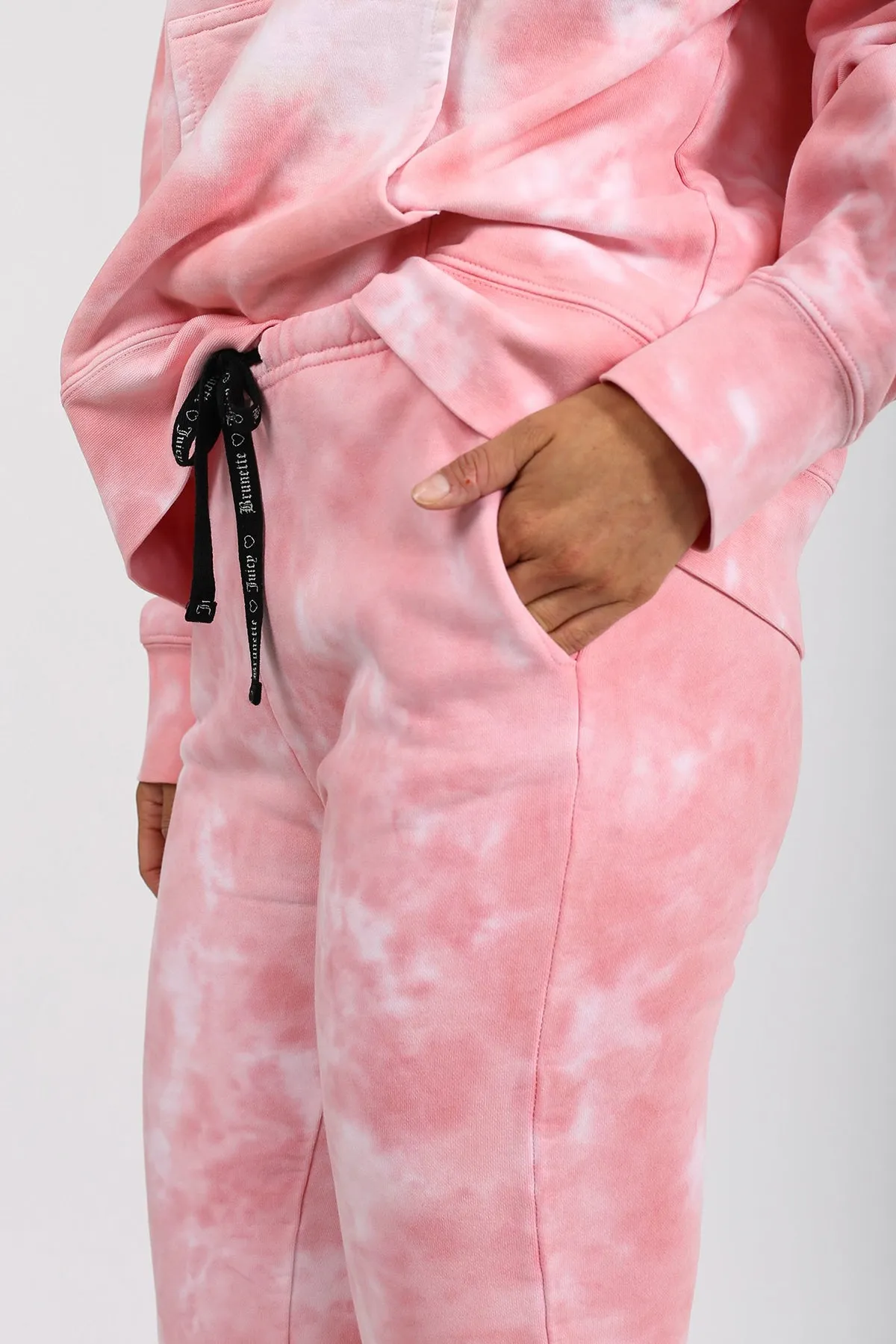 The "BRUNETTE HEARTS JUICY" Best Friend Pink Marble Tie-Dye Jogger