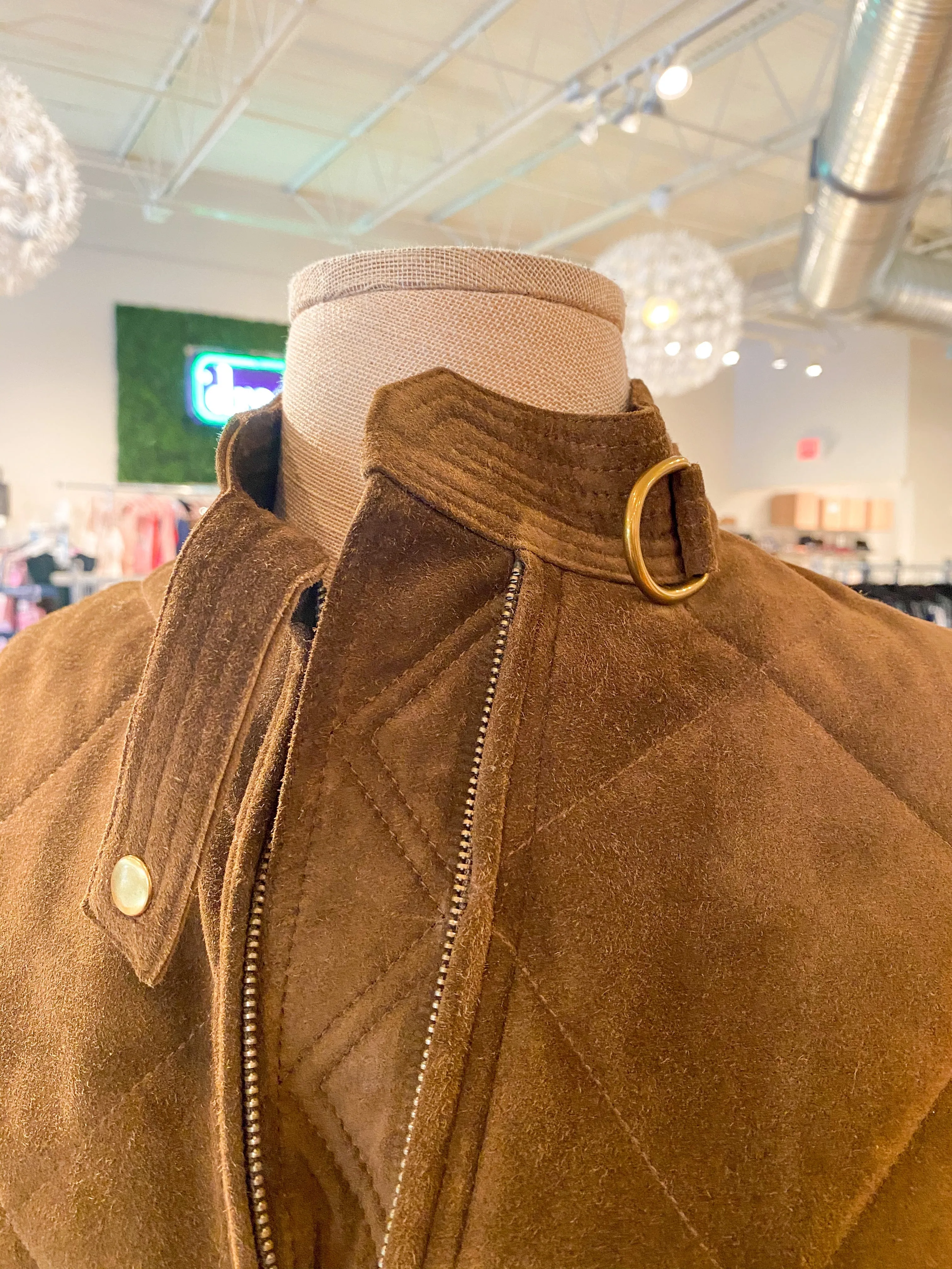 Tory Burch Suede Bomber Jacket