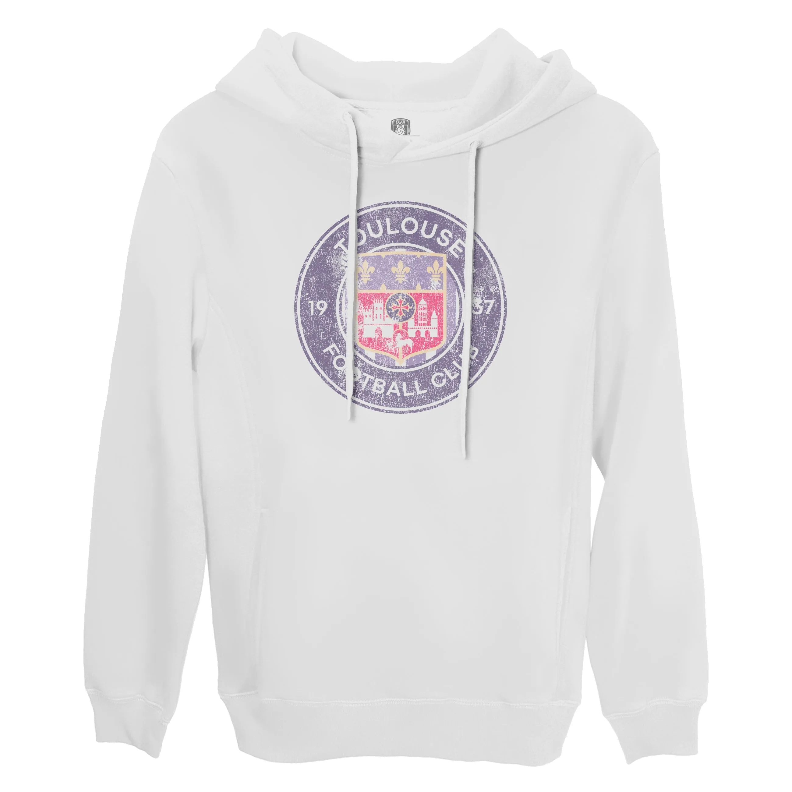 Toulouse FC Color Badge Fleece Pullover Hoodie - White