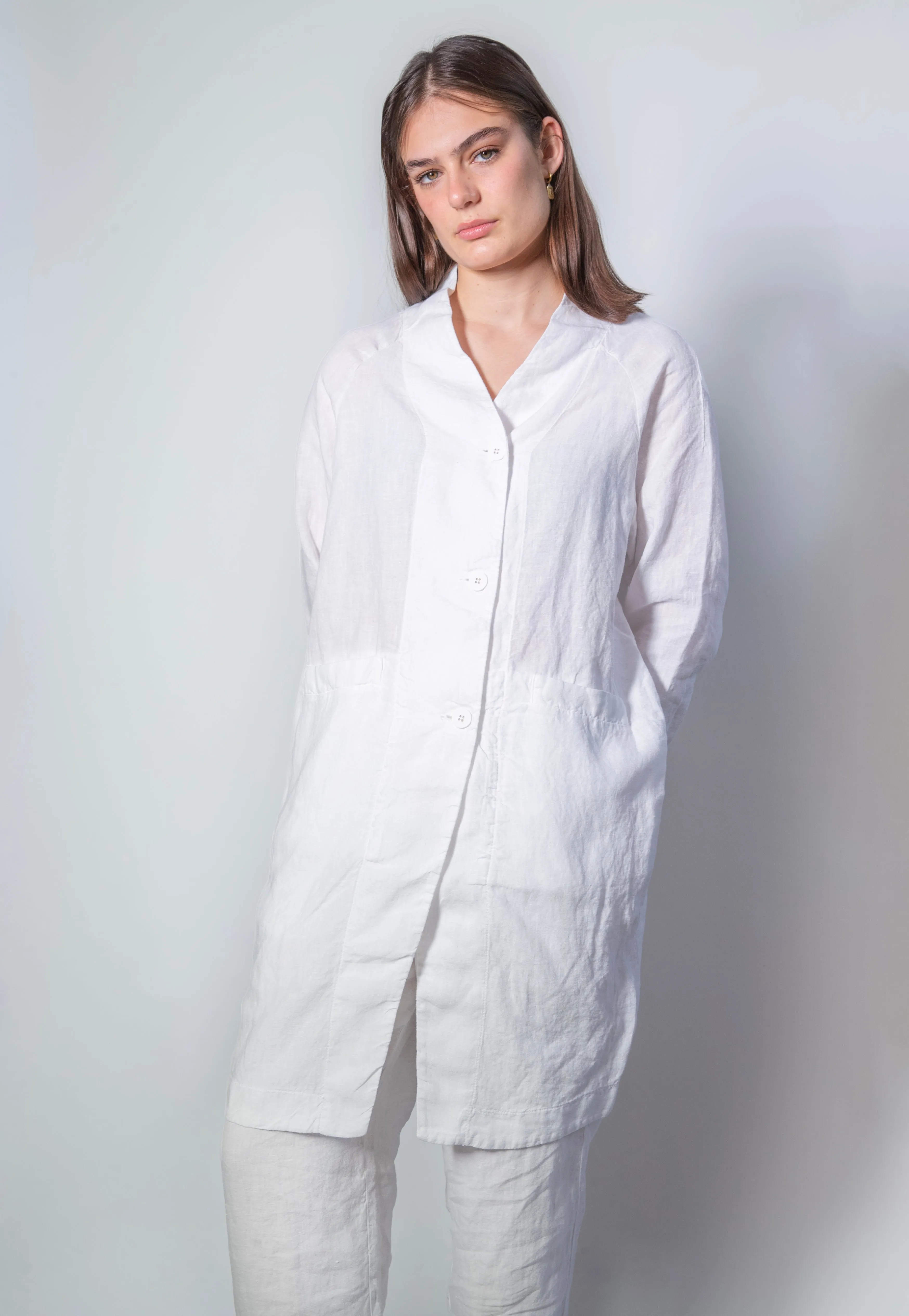 Transit Par Such Linen Coat in White