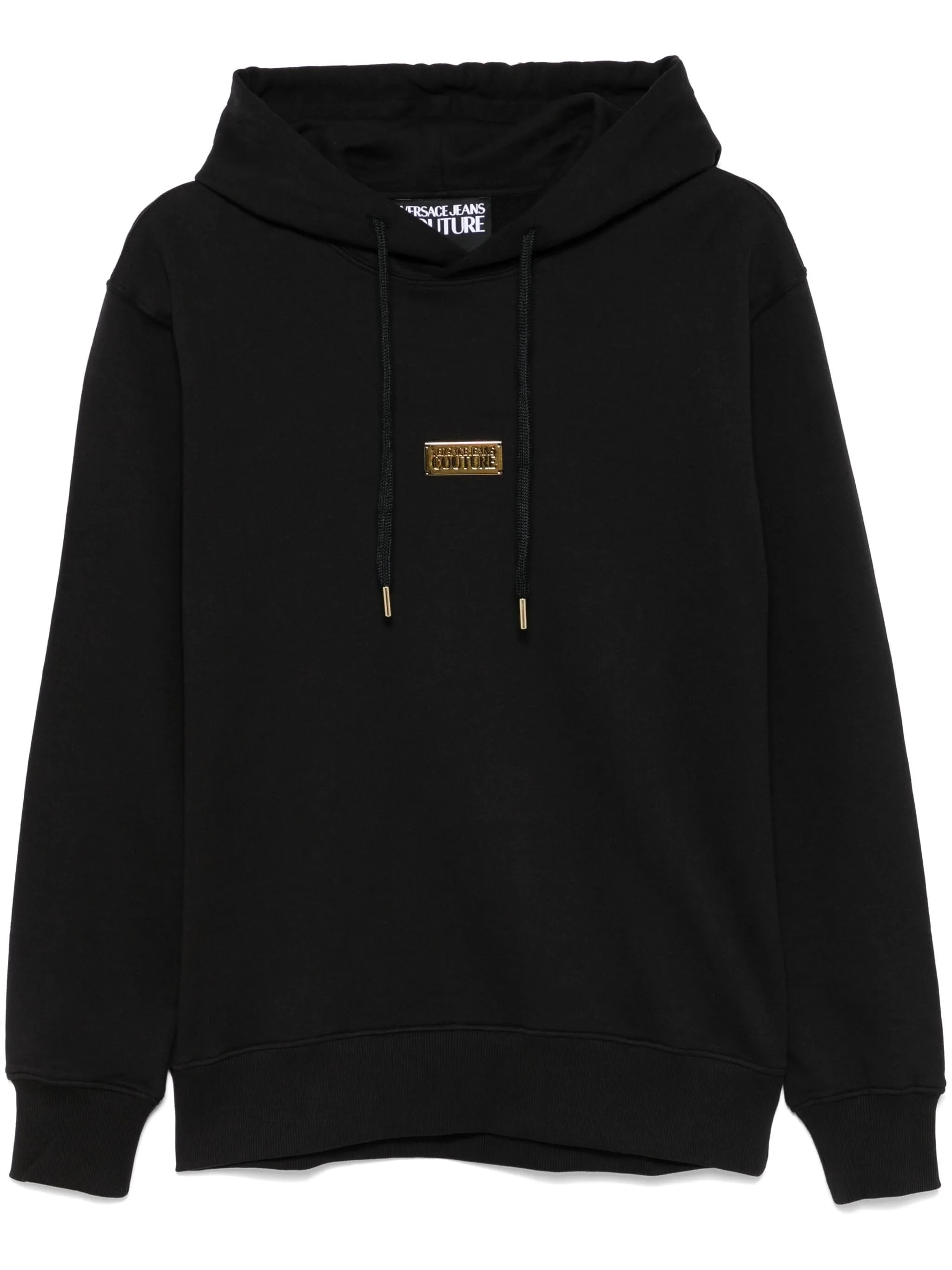 VERSACE JEANS COUTURE LOGO-PLAQUE HOODIE