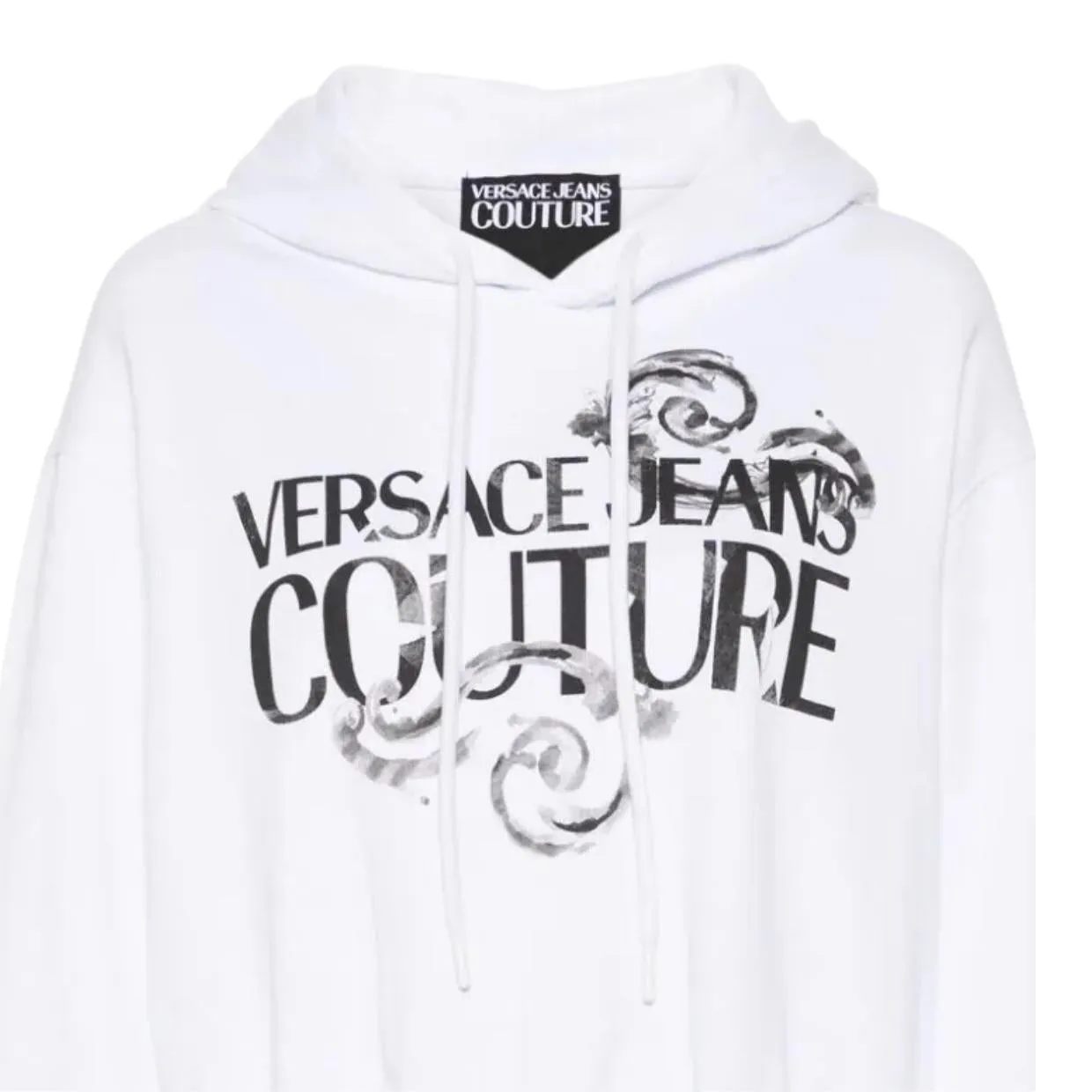 Versace Jeans Couture Watercolour Couture Logo White Hoodie