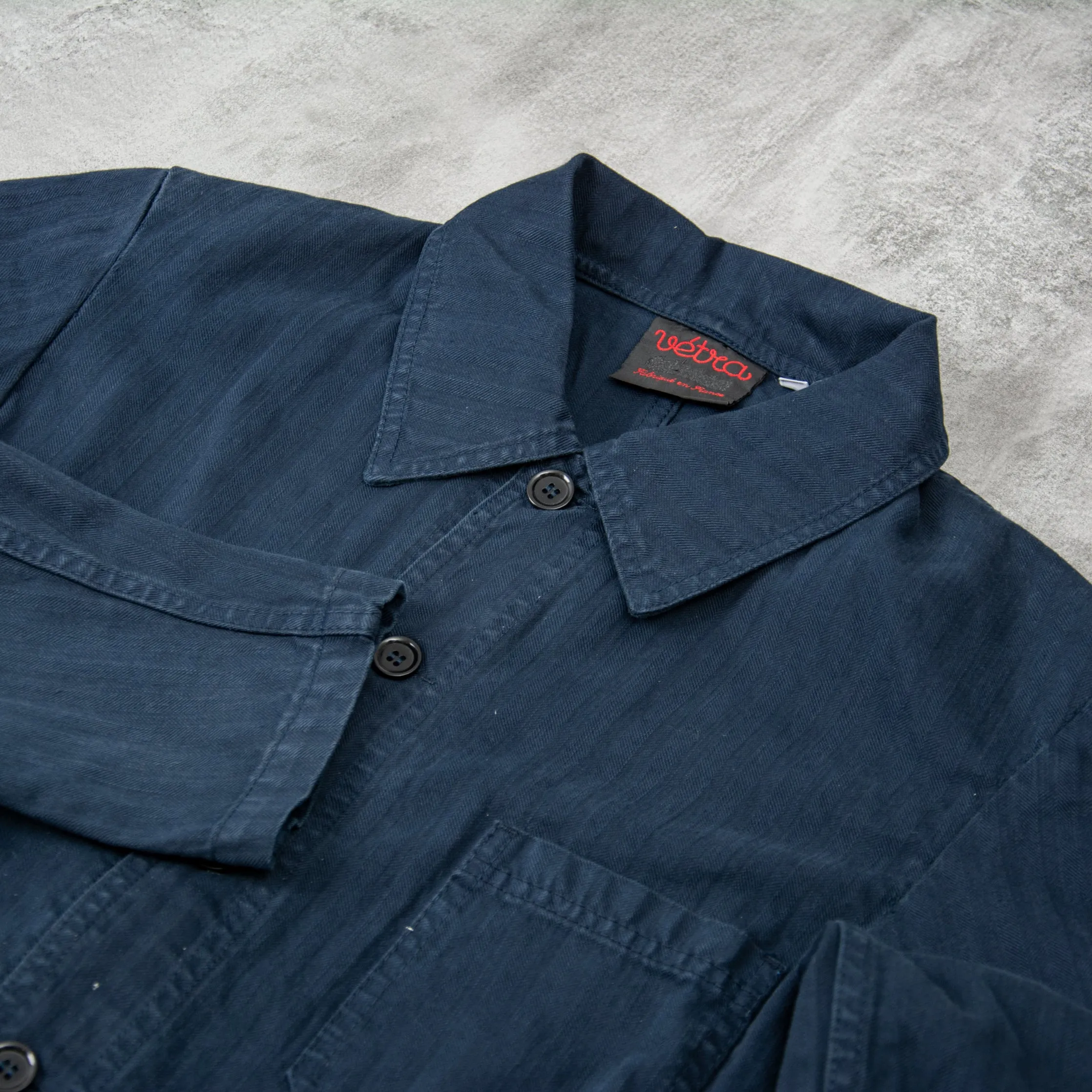 Vetra Heringbone Workwear Jacket Style 5 - Navy