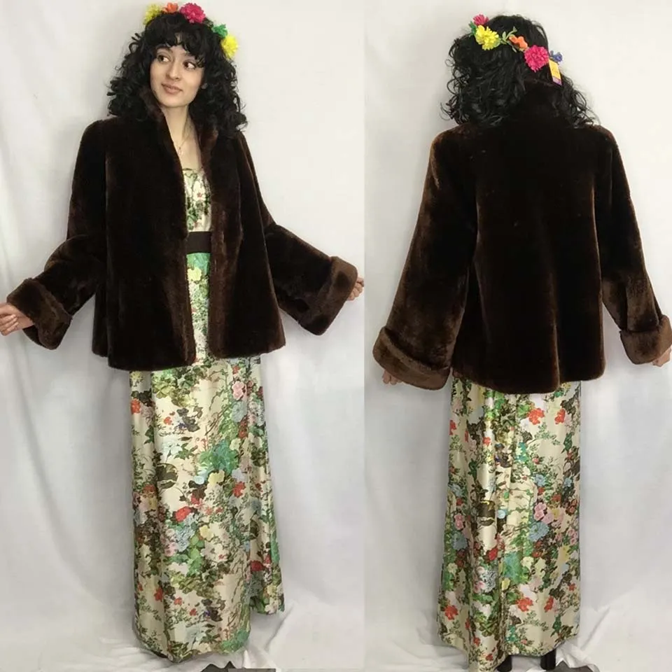 Vintage 50s 60s 70s | Mouton Sheepskin Fur Bohemian Coat | One Size