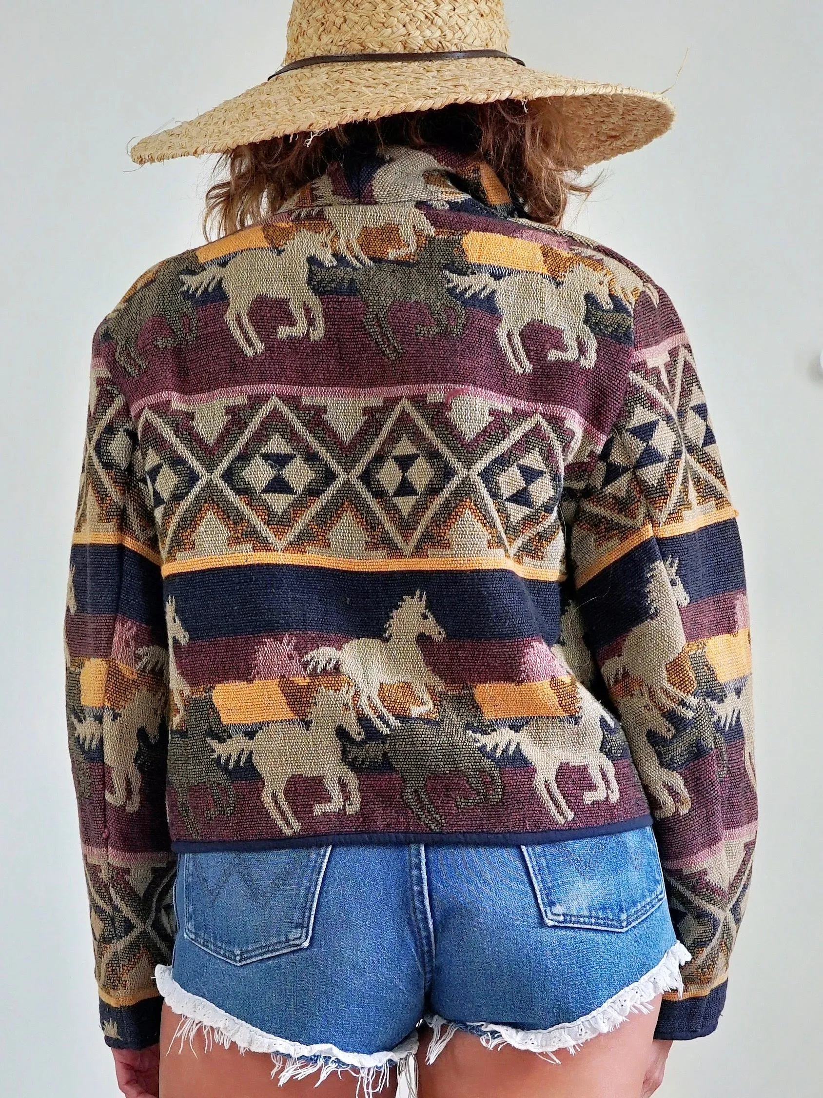 Vintage Western Tapestry Horse Jacket