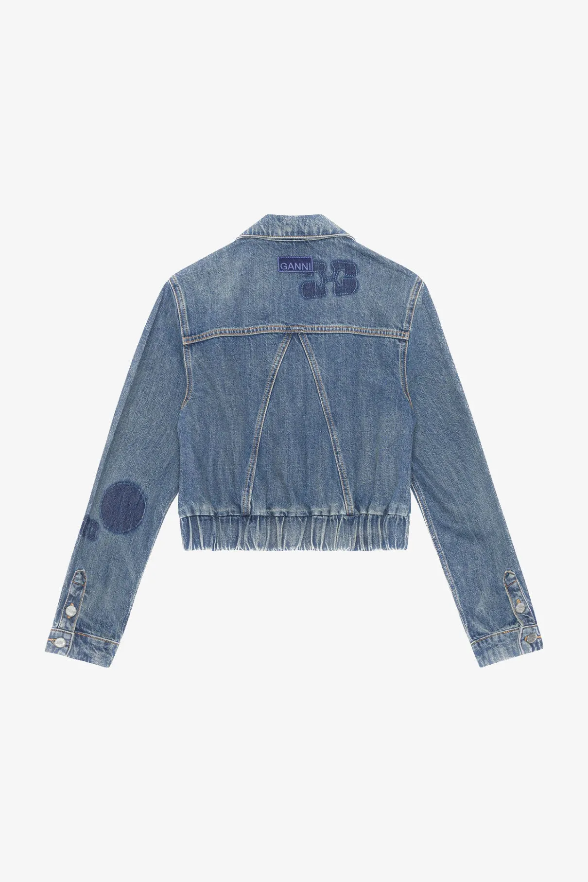 Wash Patch Denim Bomber Jacket