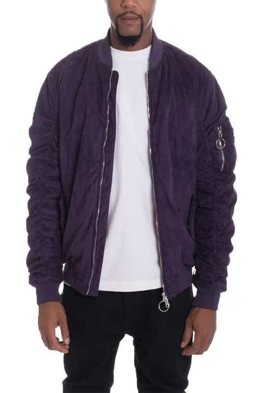 Weiv Mirosuede Scrunched Bomber Jacket