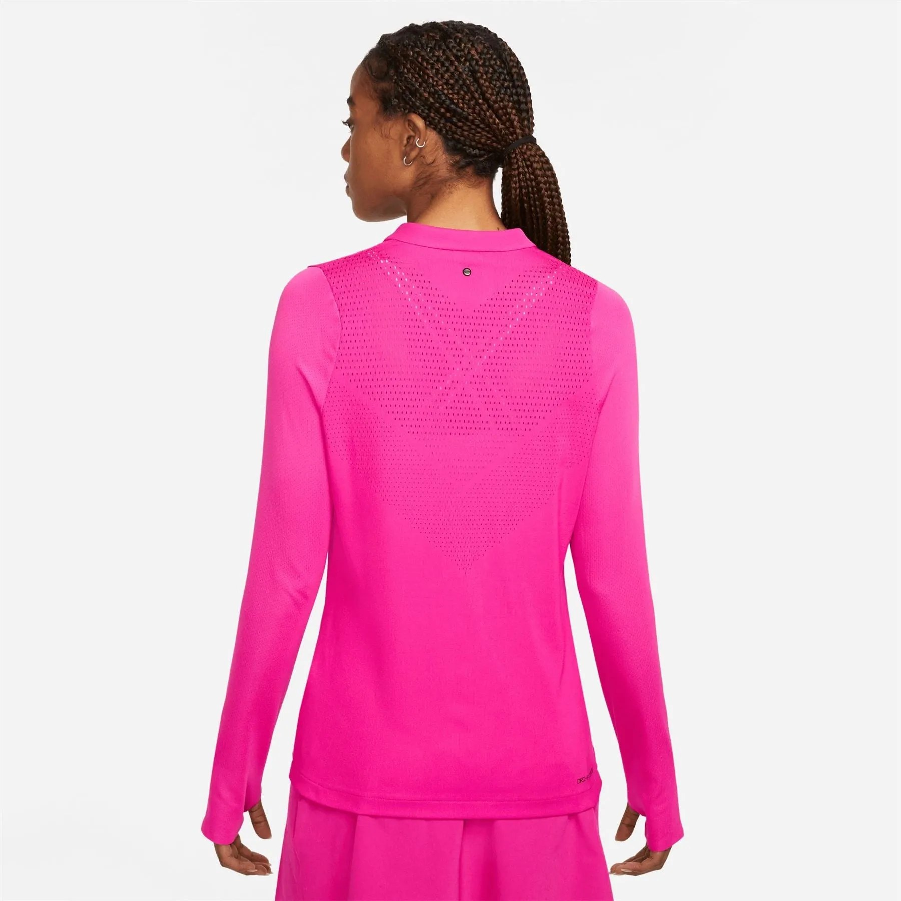 Womens Dri-Fit ADV Ace LS Polo Pink Prime - SS22