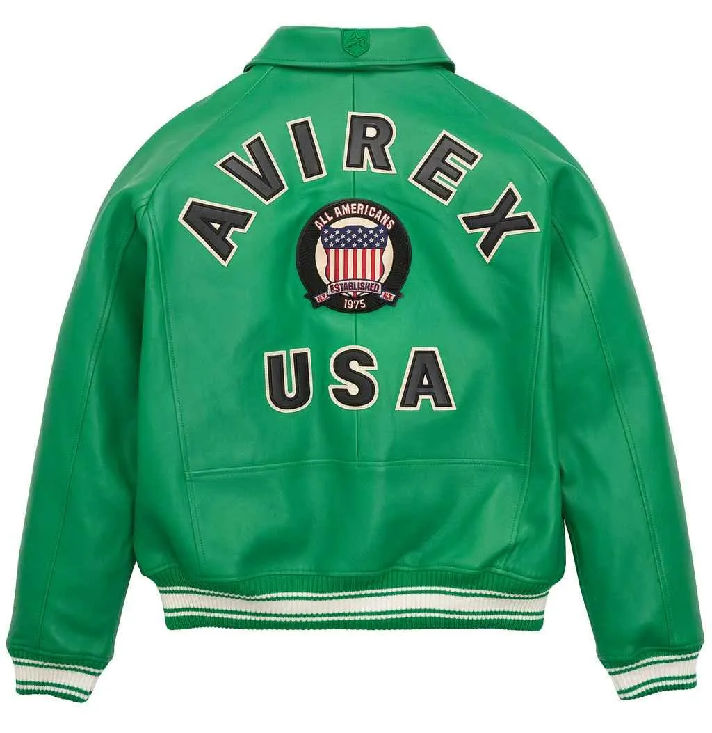 Womens Green Avirex Leather Jacket