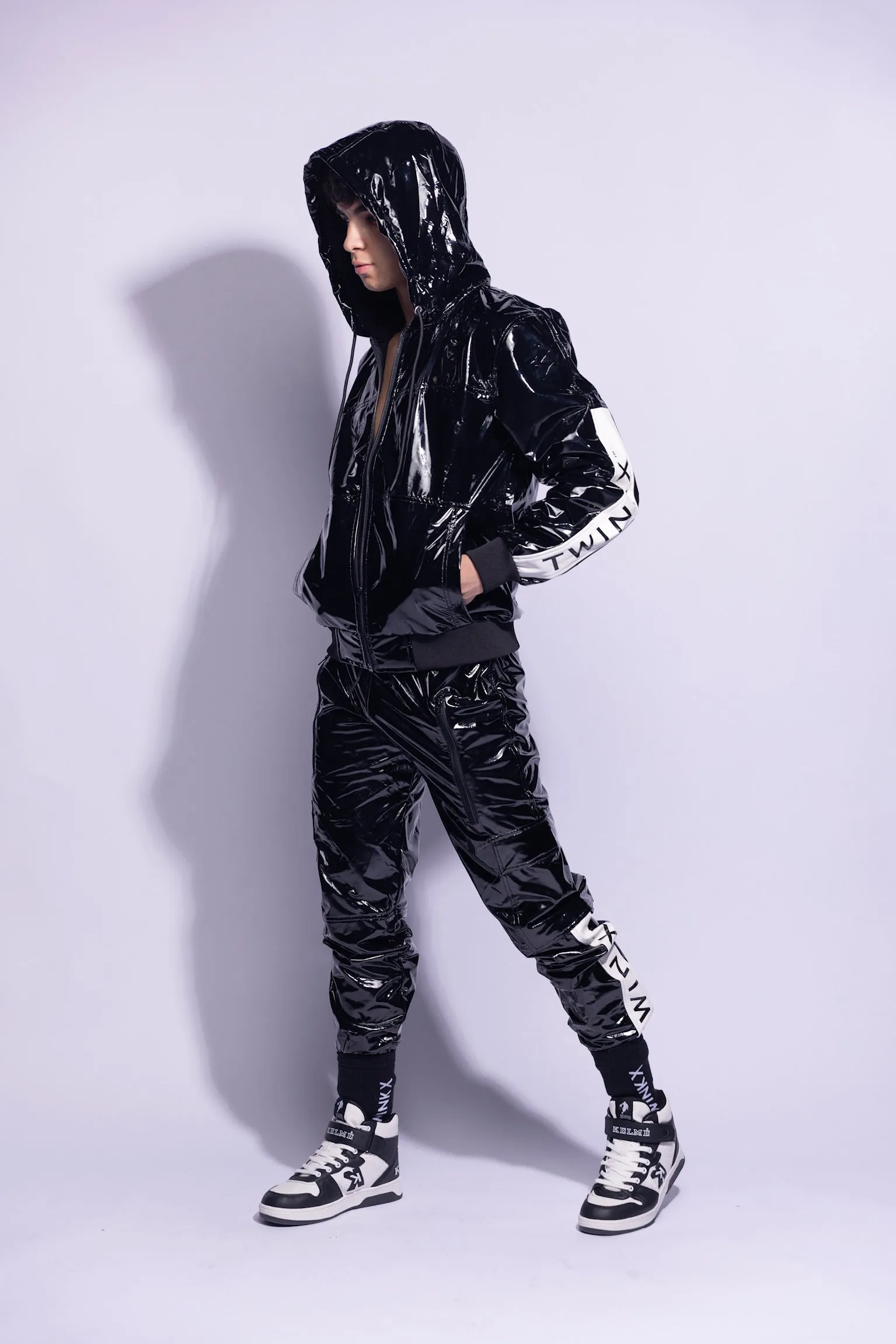 Y2050 jacket I black/white I PVC